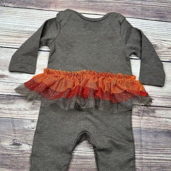 Celebrate! Thanksgiving Turkey Romper Size 0-3 Months - Picture 6 of 8